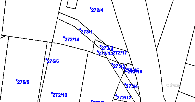 Parcela st. 272/13 v KÚ Plavy, Katastrální mapa