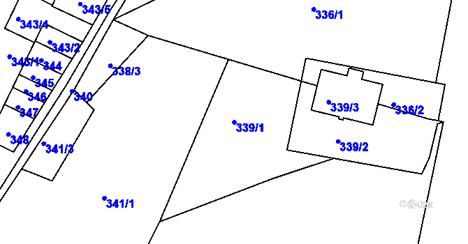 Parcela st. 339/1 v KÚ Plavy, Katastrální mapa