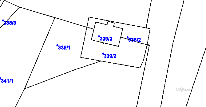 Parcela st. 339/2 v KÚ Plavy, Katastrální mapa