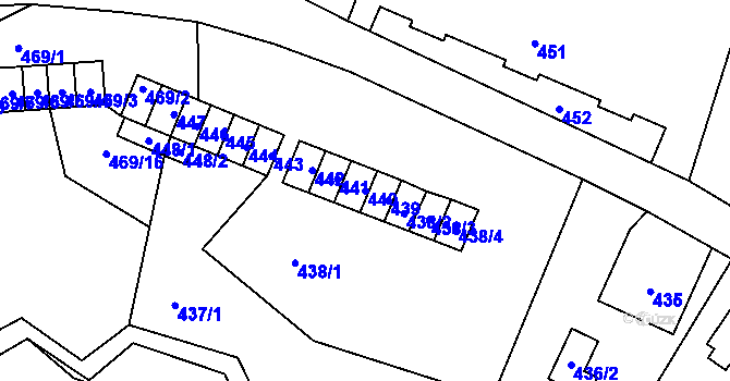 Parcela st. 440 v KÚ Plavy, Katastrální mapa
