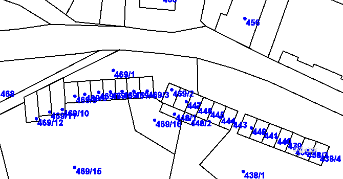 Parcela st. 469/2 v KÚ Plavy, Katastrální mapa