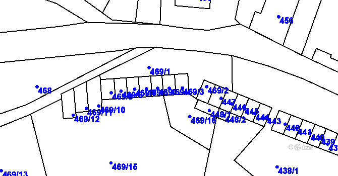 Parcela st. 469/4 v KÚ Plavy, Katastrální mapa