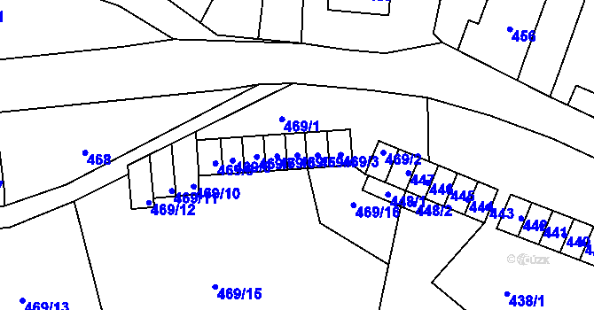 Parcela st. 469/5 v KÚ Plavy, Katastrální mapa