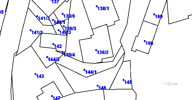 Parcela st. 138/2 v KÚ Plavy, Katastrální mapa