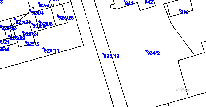 Parcela st. 925/12 v KÚ Plavy, Katastrální mapa