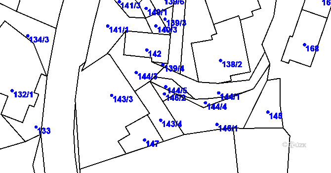 Parcela st. 144/5 v KÚ Plavy, Katastrální mapa