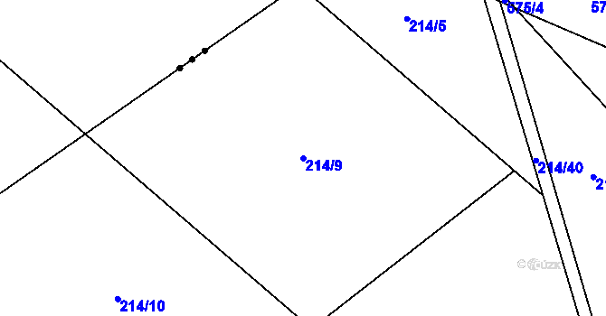 Parcela st. 214/9 v KÚ Plazy, Katastrální mapa
