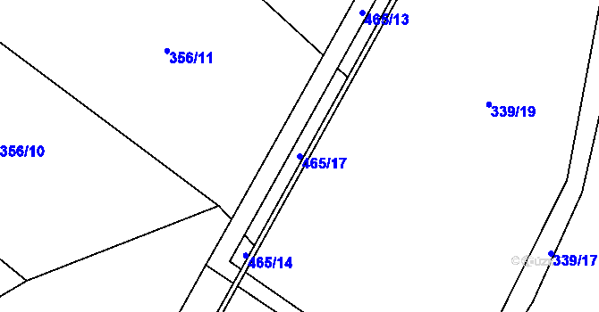 Parcela st. 465/17 v KÚ Plazy, Katastrální mapa
