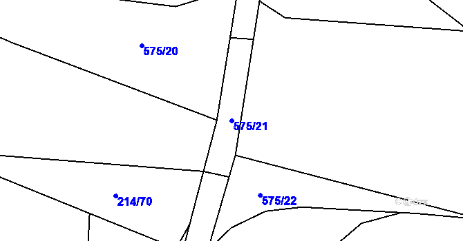 Parcela st. 575/21 v KÚ Plazy, Katastrální mapa