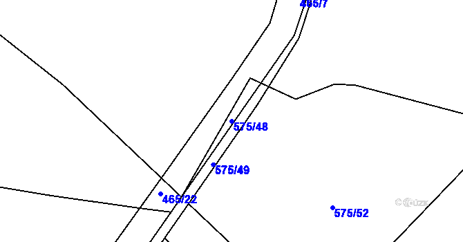Parcela st. 575/48 v KÚ Plazy, Katastrální mapa