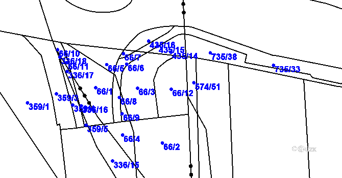 Parcela st. 66/12 v KÚ Plazy, Katastrální mapa