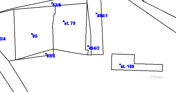 Parcela st. 464/2 v KÚ Lomnička u Plesné, Katastrální mapa
