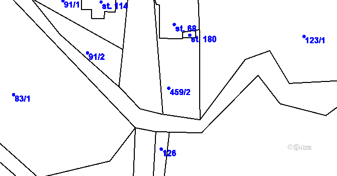 Parcela st. 459/2 v KÚ Lomnička u Plesné, Katastrální mapa