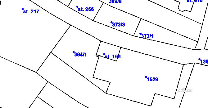 Parcela st. 169 v KÚ Plesná, Katastrální mapa