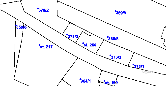 Parcela st. 266 v KÚ Plesná, Katastrální mapa
