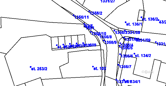 Parcela st. 609 v KÚ Plesná, Katastrální mapa