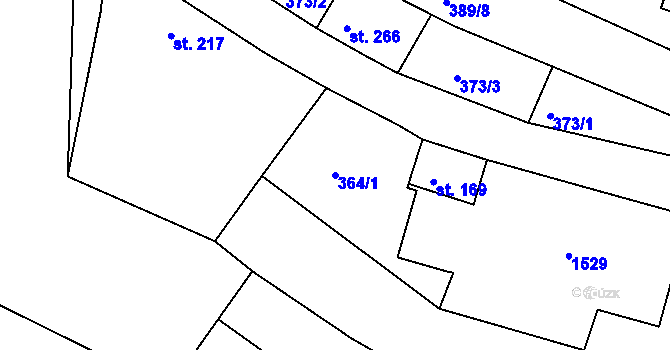 Parcela st. 364/1 v KÚ Plesná, Katastrální mapa