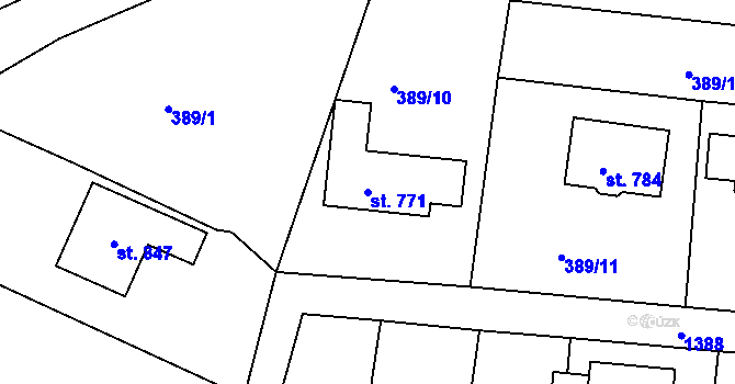 Parcela st. 771 v KÚ Plesná, Katastrální mapa