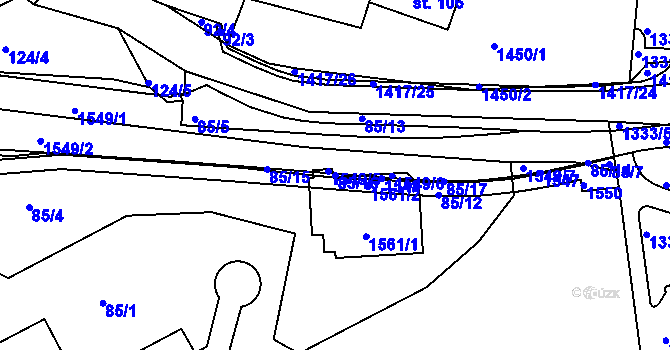 Parcela st. 85/16 v KÚ Plesná, Katastrální mapa
