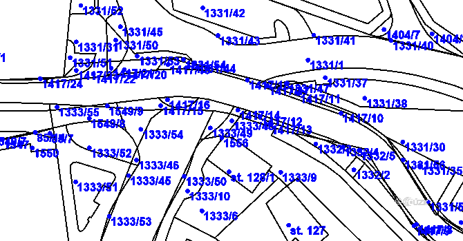 Parcela st. 1333/48 v KÚ Plesná, Katastrální mapa