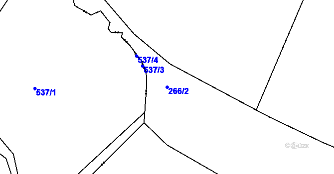 Parcela st. 266/2 v KÚ Smrčina, Katastrální mapa