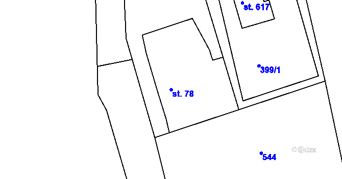 Parcela st. 78 v KÚ Šneky, Katastrální mapa