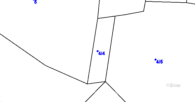 Parcela st. 4/4 v KÚ Šneky, Katastrální mapa