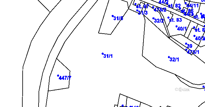 Parcela st. 31/1 v KÚ Šneky, Katastrální mapa