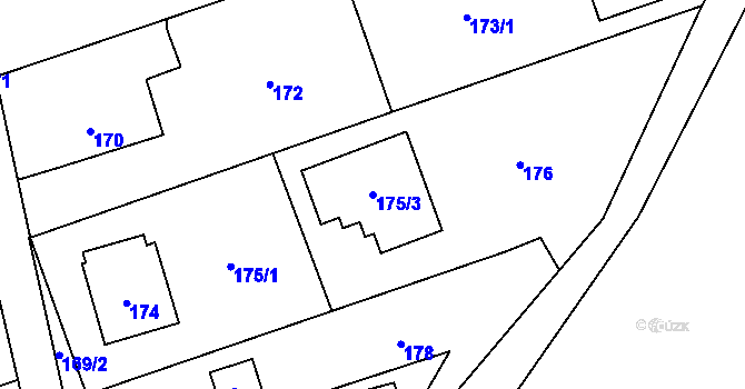 Parcela st. 175/3 v KÚ Nová Plesná, Katastrální mapa