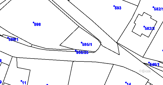 Parcela st. 595/1 v KÚ Stará Plesná, Katastrální mapa