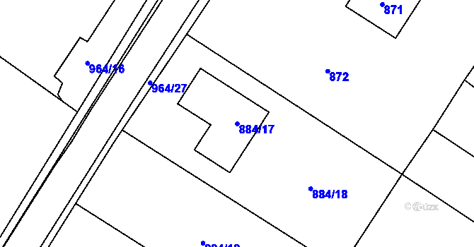 Parcela st. 884/17 v KÚ Stará Plesná, Katastrální mapa