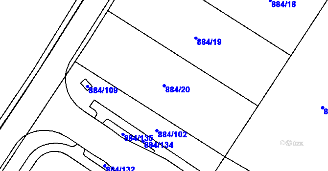 Parcela st. 884/20 v KÚ Stará Plesná, Katastrální mapa
