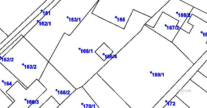 Parcela st. 166/4 v KÚ Stará Plesná, Katastrální mapa