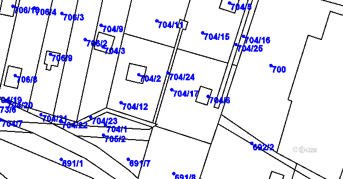 Parcela st. 704/17 v KÚ Stará Plesná, Katastrální mapa
