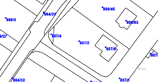 Parcela st. 857/2 v KÚ Stará Plesná, Katastrální mapa