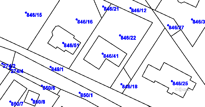 Parcela st. 846/41 v KÚ Stará Plesná, Katastrální mapa