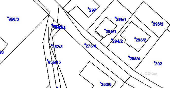 Parcela st. 275/4 v KÚ Stará Plesná, Katastrální mapa