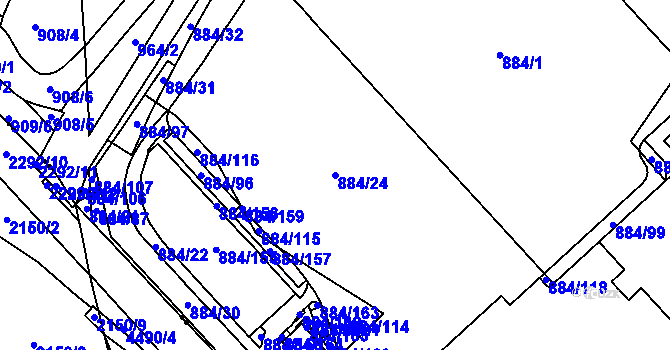 Parcela st. 884/24 v KÚ Stará Plesná, Katastrální mapa