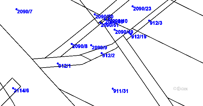 Parcela st. 912/2 v KÚ Stará Plesná, Katastrální mapa