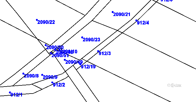 Parcela st. 912/3 v KÚ Stará Plesná, Katastrální mapa