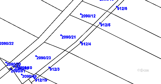 Parcela st. 912/4 v KÚ Stará Plesná, Katastrální mapa