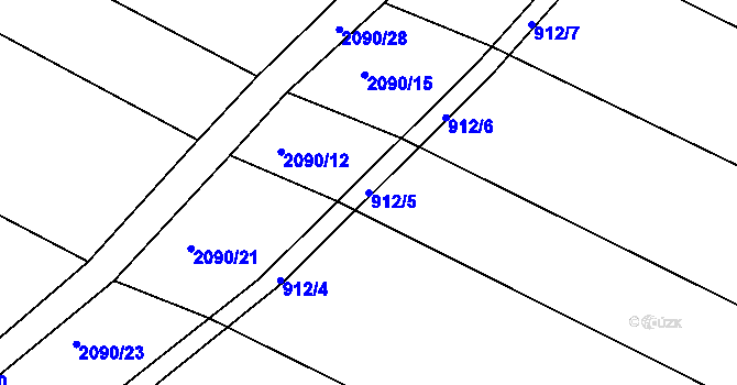 Parcela st. 912/5 v KÚ Stará Plesná, Katastrální mapa