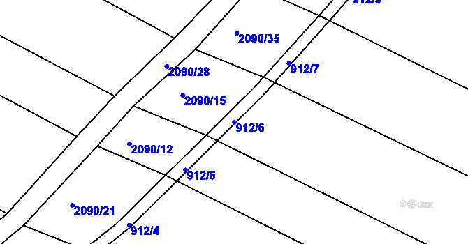Parcela st. 912/6 v KÚ Stará Plesná, Katastrální mapa