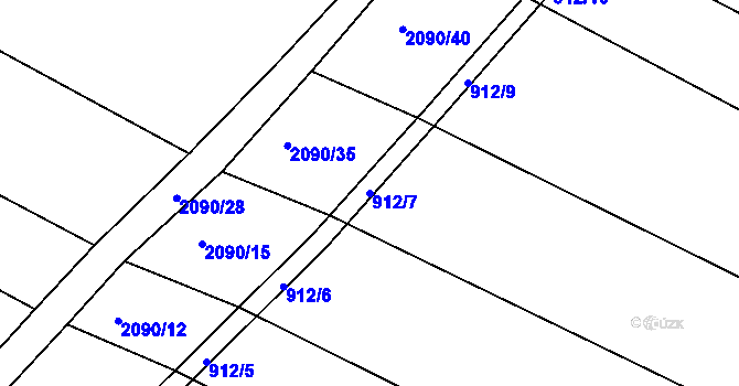Parcela st. 912/7 v KÚ Stará Plesná, Katastrální mapa