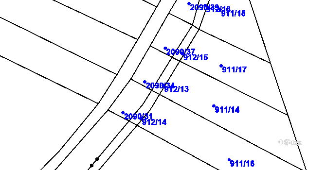 Parcela st. 912/13 v KÚ Stará Plesná, Katastrální mapa
