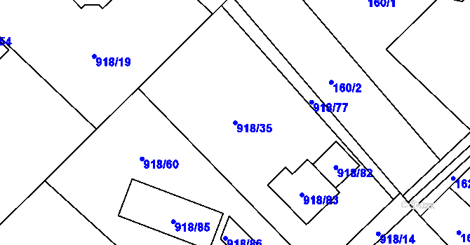 Parcela st. 918/35 v KÚ Stará Plesná, Katastrální mapa
