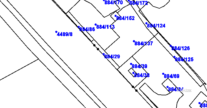 Parcela st. 884/29 v KÚ Stará Plesná, Katastrální mapa