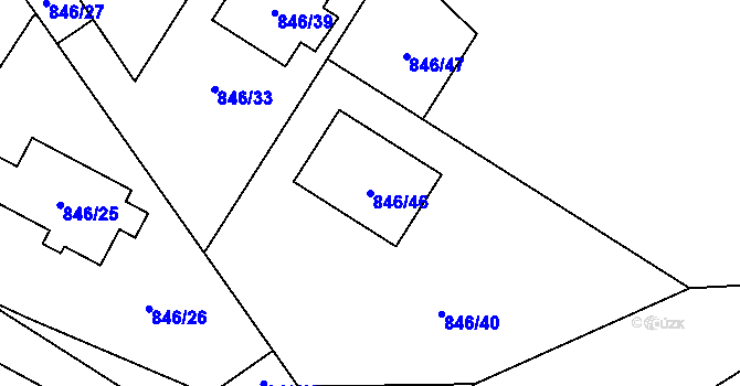 Parcela st. 846/46 v KÚ Stará Plesná, Katastrální mapa