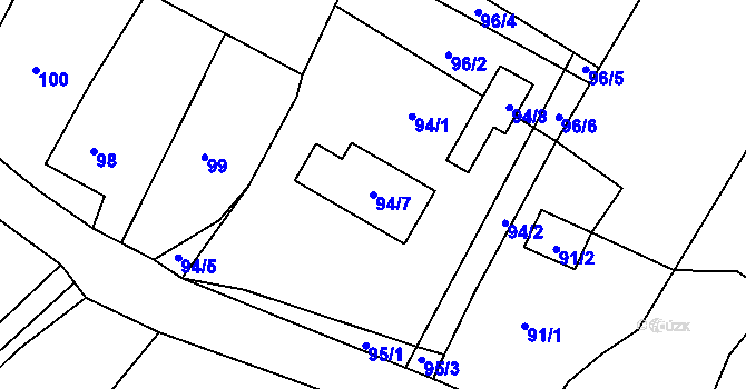 Parcela st. 94/7 v KÚ Stará Plesná, Katastrální mapa