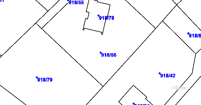 Parcela st. 918/56 v KÚ Stará Plesná, Katastrální mapa